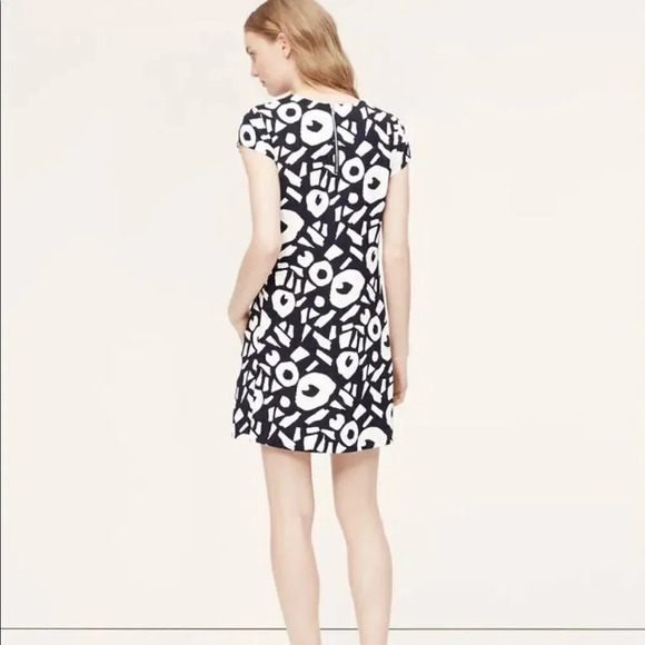 Loft Black & White Print Dress - Picture 2 of 2